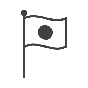 なびいている日本の国旗アイコン