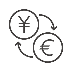 円とユーロの為替・FXアイコン