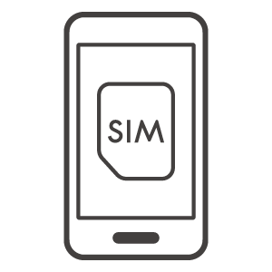 SIMカードとスマホのアイコン