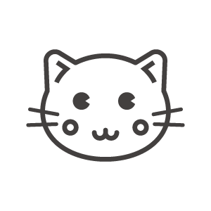 かわいい猫（ねこ）の顔のアイコン03素材  無料のアイコンイラスト集 