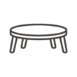 楕円形のローテーブルのアイコン