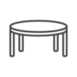 楕円形のテーブル・机のアイコン