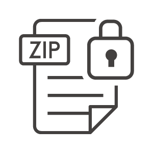 鍵付きのZIPのファイルアイコン