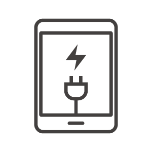 タブレットの充電のアイコン