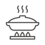 土鍋で調理／鍋料理のアイコン