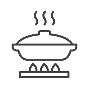 土鍋で調理／鍋料理のアイコン