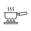 手鍋／小鍋での調理のアイコン