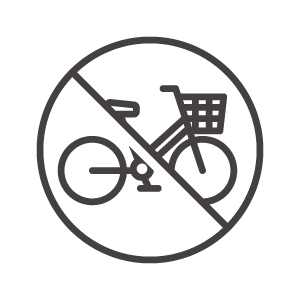 駐輪禁止／自転車での通行禁止のアイコン