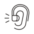 耳かけ型の補聴器のアイコン