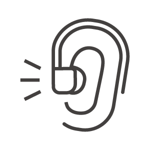 耳かけ型の補聴器のアイコン