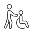 車椅子を押す／介護のアイコン