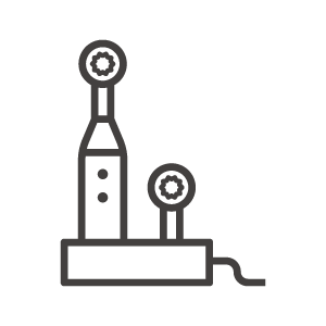 電動歯ブラシと充電スタンドのアイコン