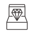ダイアモンドとケースのアイコン
