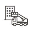 ビルと高所作業車のアイコン