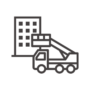 ビルと高所作業車のアイコン