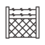 有刺鉄線のフェンスのアイコン