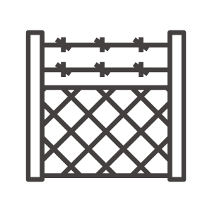 有刺鉄線のフェンスのアイコン