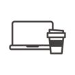 PCとカップコーヒーのアイコン