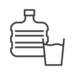 ウォーターサーバーと水のアイコン