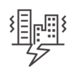 都市部の地震のアイコン