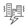 都市部の地震のアイコン
