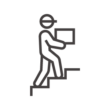 階段を上がる配達員のアイコン