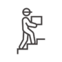 階段を上がる配達員のアイコン