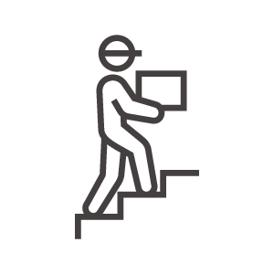 階段を上がる配達員のアイコン