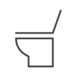 蓋が開いたトイレのアイコン