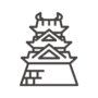 日本のお城のアイコン