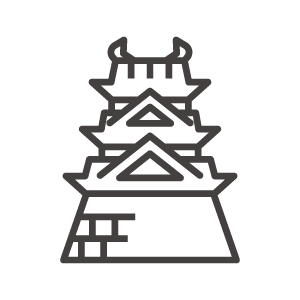 日本のお城のアイコン