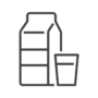 牛乳パックとコップのアイコン