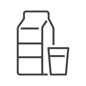 牛乳パックとコップのアイコン