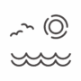 海と太陽のアイコン