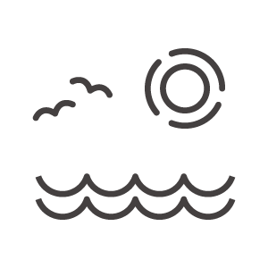 海と太陽のアイコン