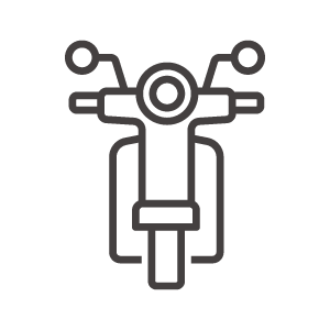 正面アングルの原付バイクのアイコン