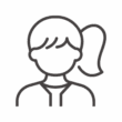 ポニーテールの女の子のアイコン