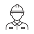 ヘルメットの作業員のアイコン