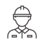ヘルメットの作業員のアイコン