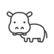 かわいいカバのアイコン