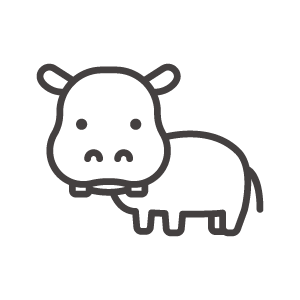 かわいいカバのアイコン
