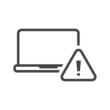 ノートPCと注意マークのアイコン