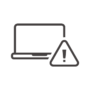 ノートPCと注意マークのアイコン