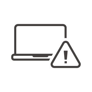 ノートPCと注意マークのアイコン
