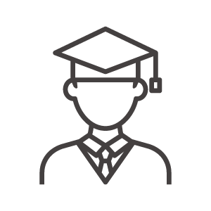 学士帽の男性のアイコン