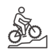マウンテンバイクで坂を駆けあがるアイコン