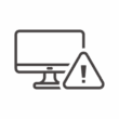 PCと注意マークのアイコン