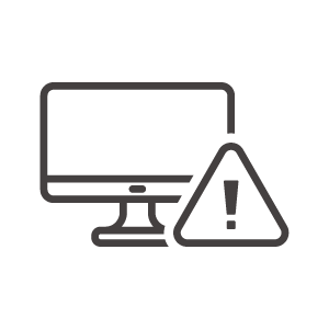 PCと注意マークのアイコン