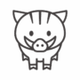 かわいいイノシシ／猪のアイコン