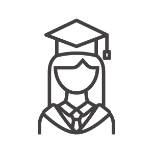 学士帽の女性のアイコン